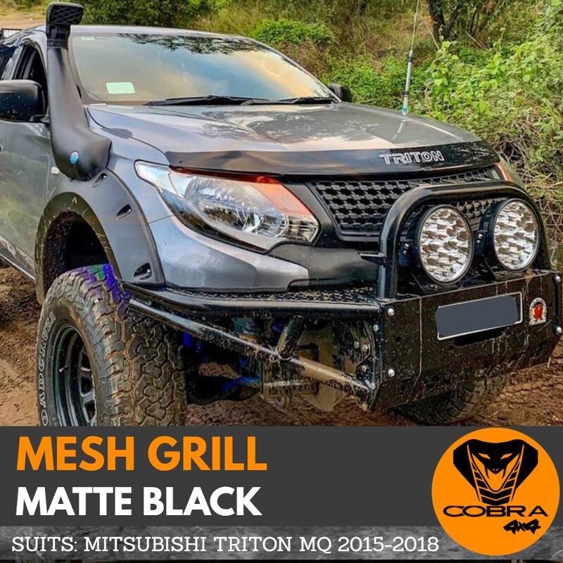 Front Bumper Mesh Style Grill fits Mistubishi Triton MQ 2015 2016 2017 2018 Matte black 