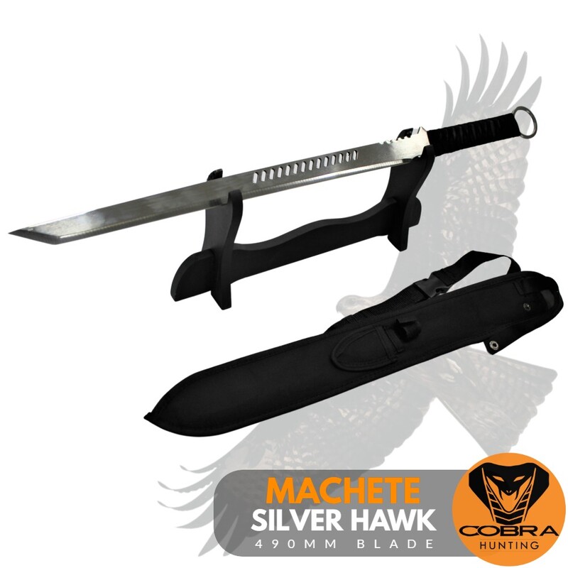 Silver Hawk Spring Steel Army Style Tactical Machete Sword Hunting Camping Knife