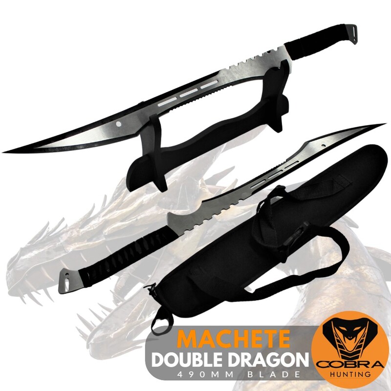 Double Dragon Survival Spring Steel Machete Sword Hunting Camping Hunting Knife