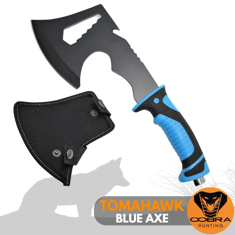 Small Blue Camping Hunting Survival Hatchet Tomahawk Axe with Sheath