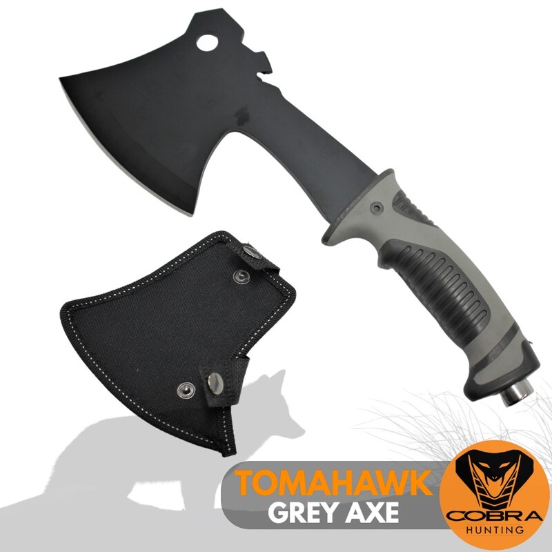 Grey Camping Hunting Survival Hatchet Tomahawk Axe with Sheath
