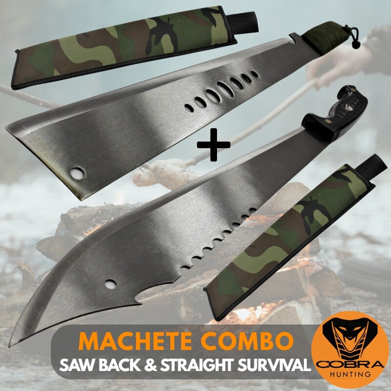 Hunting Camping Style Spring Steel Machetes Combo Knife