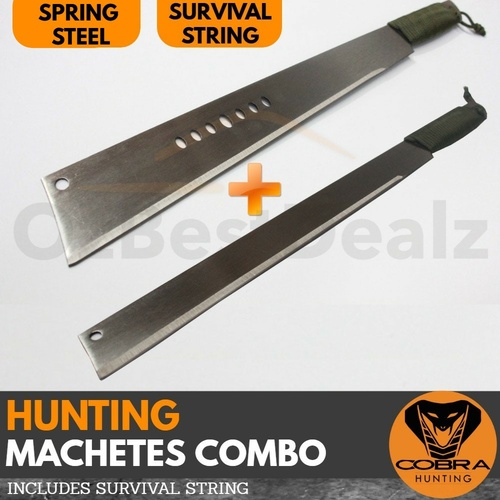 Spring Steel Army Style Hunting Machete Combo
