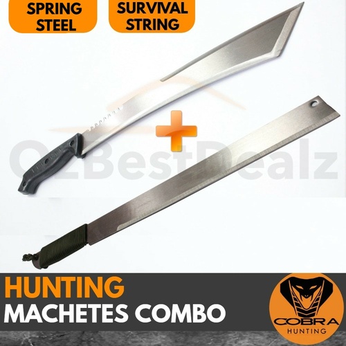 Survival Jungle Hunting Style Spring Steel Machetes Combo