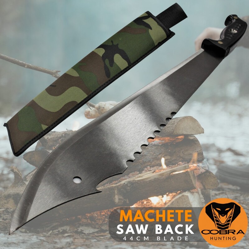 Sawback Survival Spring Steel Army Style Machete Sword Hunting Camping Hunting Knife