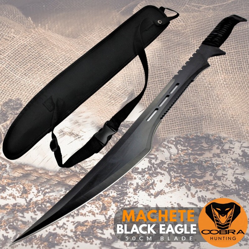 Black Eagle Spring Steel Army Style Tactical Machete Sword Hunting Camping Knife