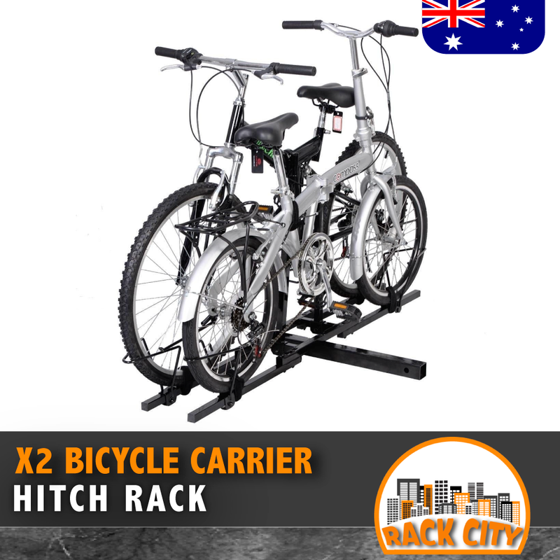 2 X Bicycles Hitch Mount Carrier Rack Tow Bar Platform Style Heavy duty 100lbs Capacity