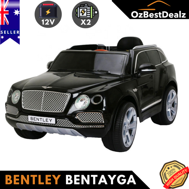 Licensed Bentley Bentayga Black Kids Electric Ride On Car Parental Remote Control 12V Toy