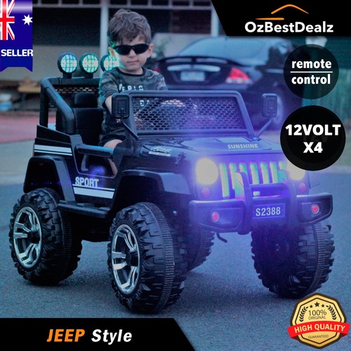 JEEP INSPIRED BLACK/RED/WHITE Sports Kids Ride On Car 4WD