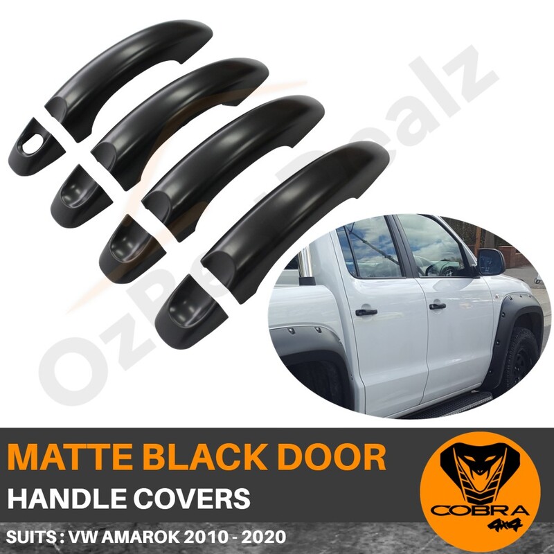 Matte Black Door Handle Covers  Fits Volkswagen Amarok 2010 - 2020 4WD
