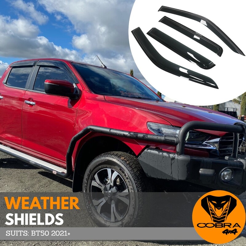 WEATHER SHIELDS SUITS MAZDA BT50 2021+ ONWARD Cover Protection Black Weathershields Dmax 2020