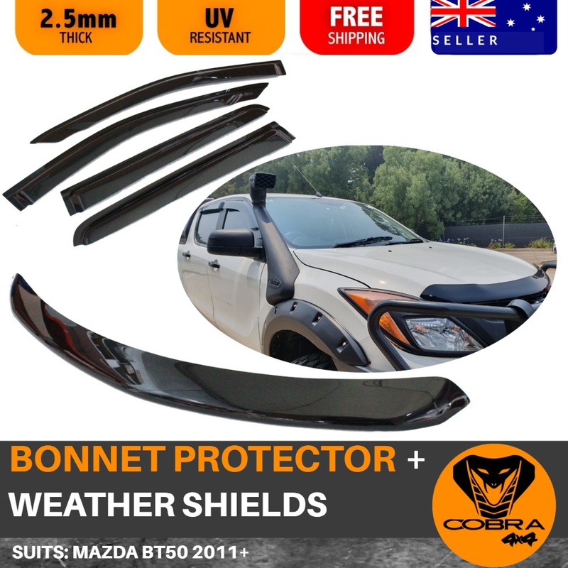 Weather Shields And Bonnet Protector Suits Mazda Bt50  2011 - 2018 Bt-50