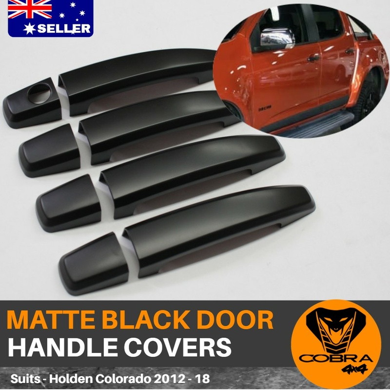 Matte Black Door Handle Covers fit Holden Colorado 2012+