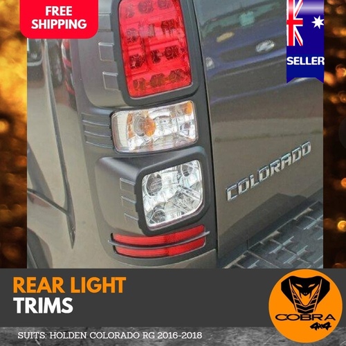 MATTE Black Tail Light Trim Cover Protector Suits holden Colorado 2012 - 2020