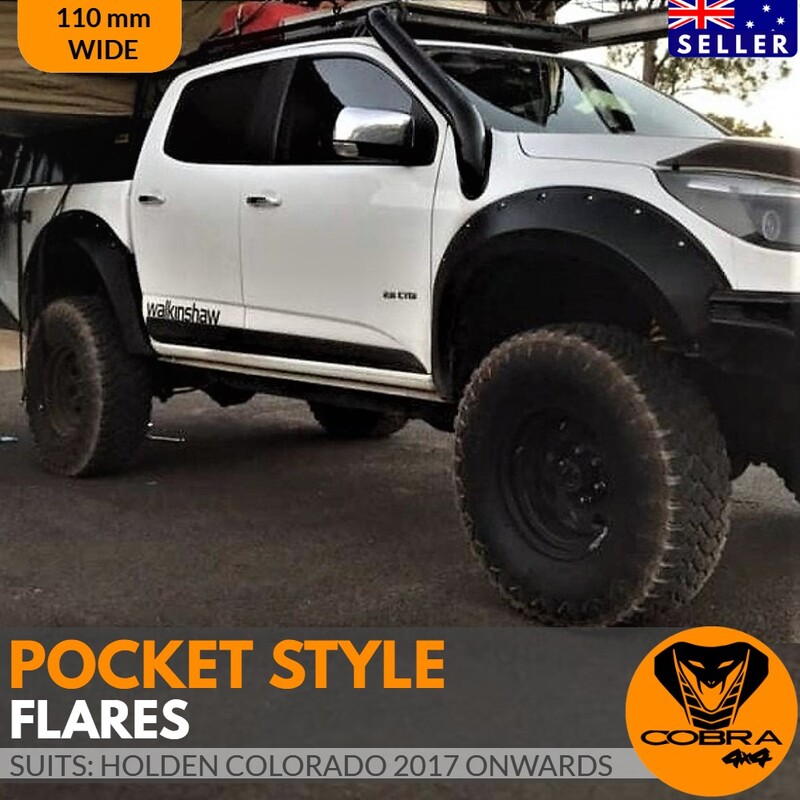 Pocket Style Flares fit Holden Colorado 2016 + Matte Black