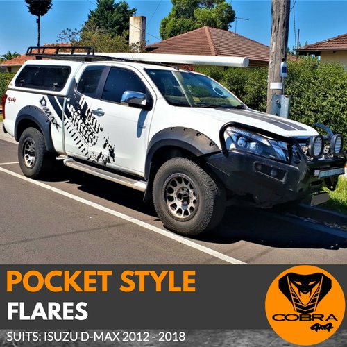 Pocket Style Flares Fit D-Max DMAX 2012- 2019 Black Textured
