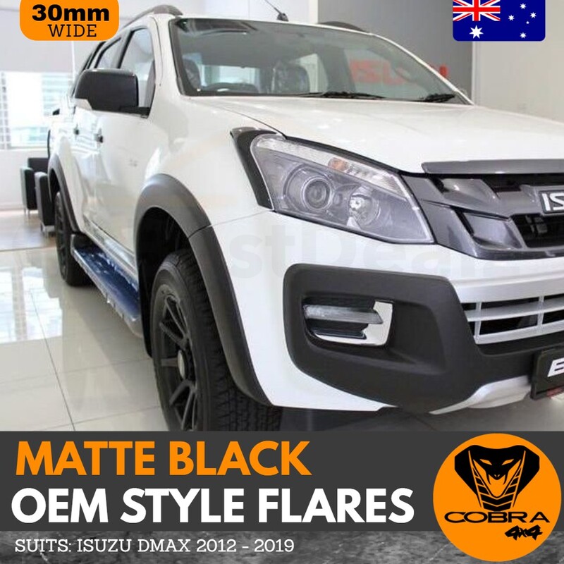 MATTE BLACK OEM STYLE FLARES FIT D-MAX DMAX 2012 - 2019