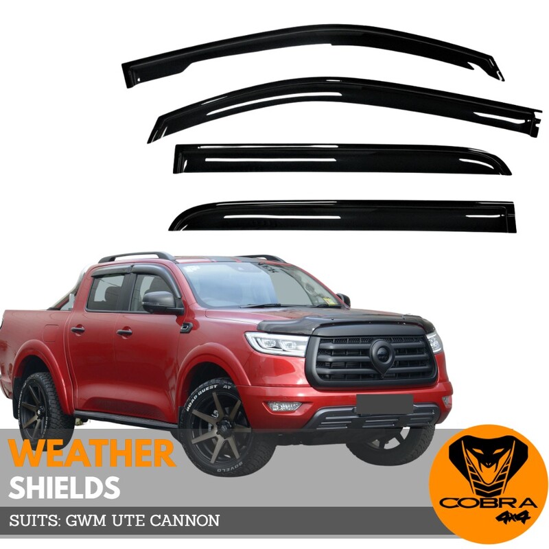 Weather Shields Suits Great Wall Motor GWM Ute Cannon 2020+ Protection Black