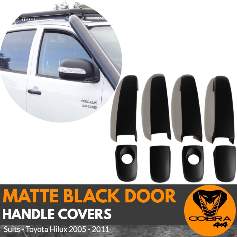 Door Handle Covers Suitable for Toyota Hilux 2005 - 2015 Matte Black
