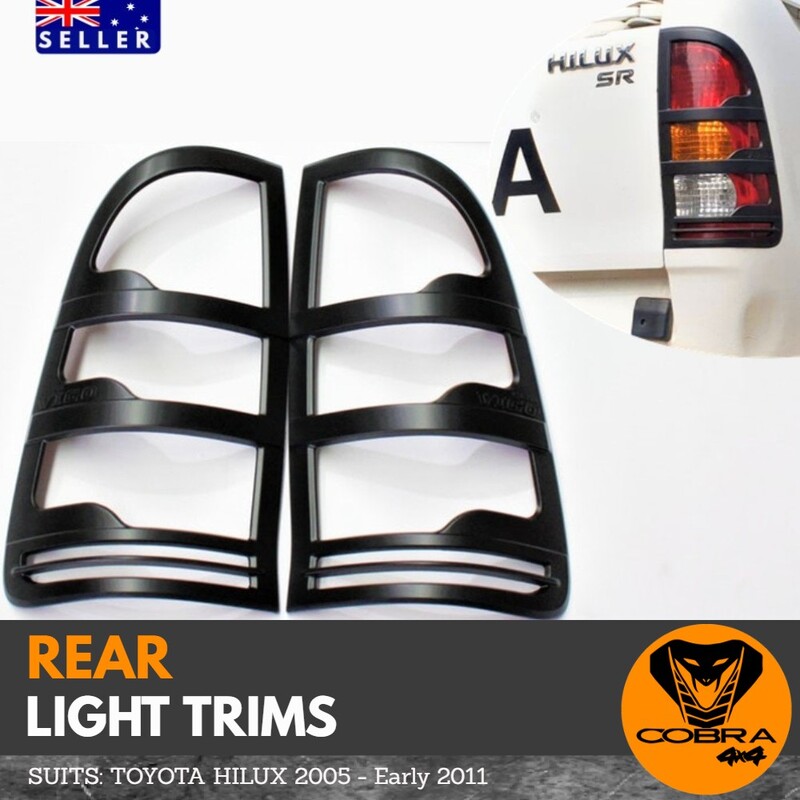 Matte Black Tail Light Trim Cover suitable for Toyota Hilux  2005 - 2011