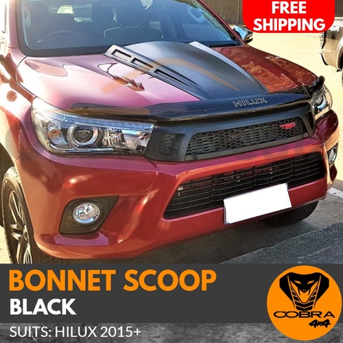BLACK BONNET SCOOP suitable for TOYOTA HILUX 2015 - 2019