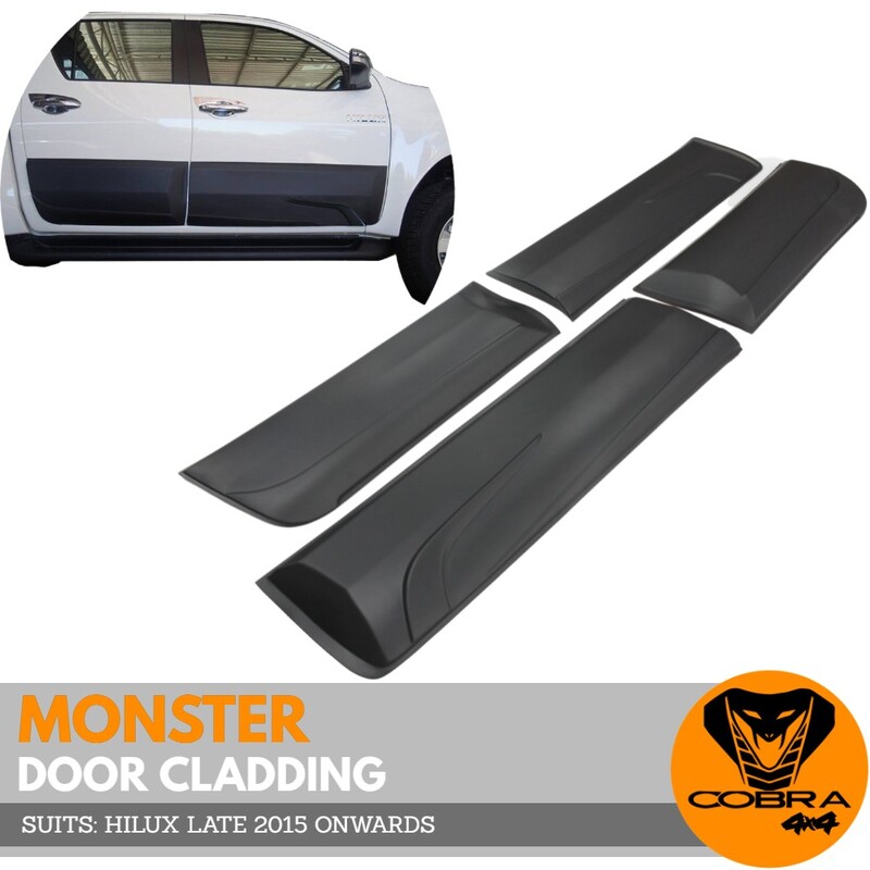 Monster Side Cladding Black suitable for Toyota Hilux 2015 2016 2017 2018 2019 2020 2021