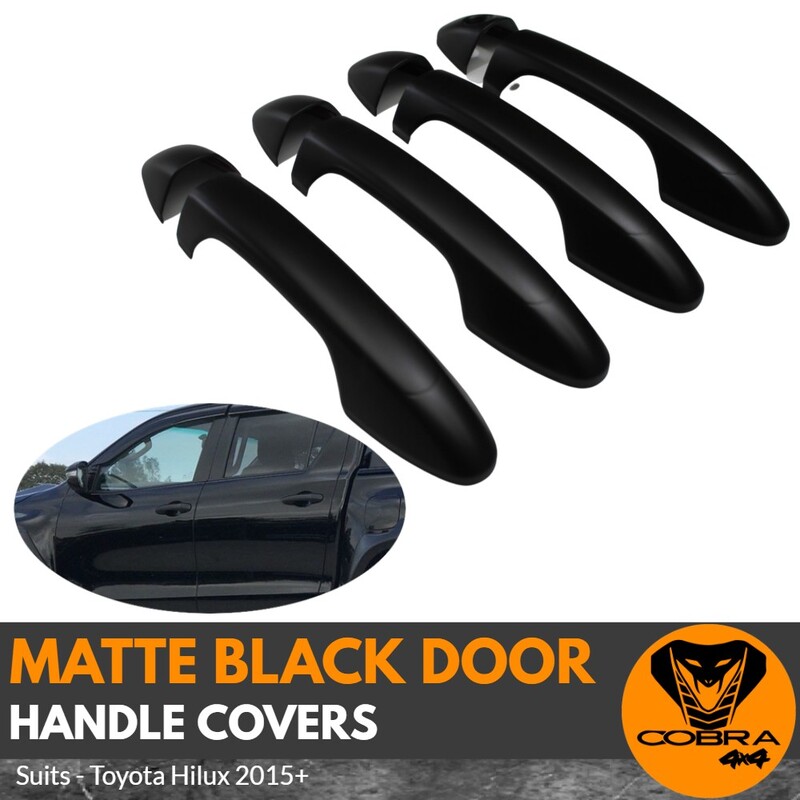Matte Black Door Handle Covers suitable for Toyota Hilux 2015 - 2019