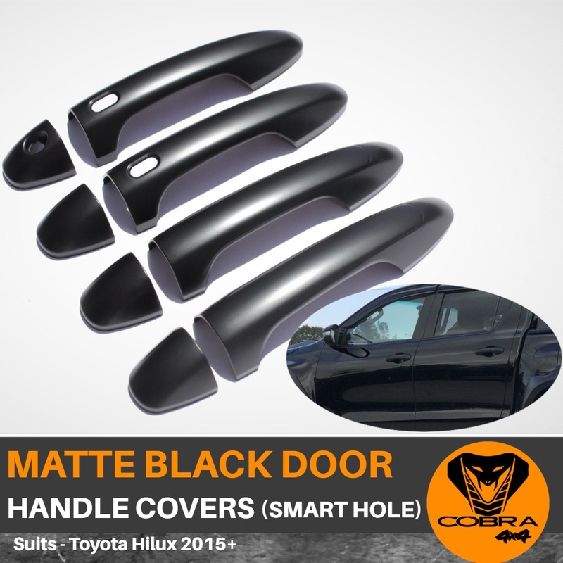 Matte Black Door Handle Covers suitable for Toyota Hilux 2015 - 2019 Keyless Smart Hole door