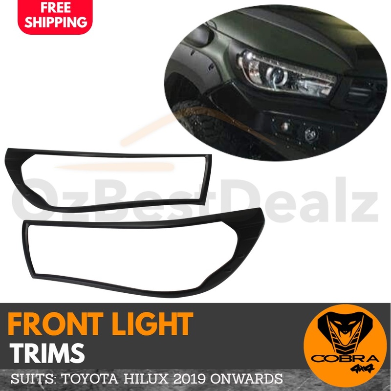 Head Light Trim Cover Matte Black suitable for Toyota Hilux 2019 Onward (Fits 2015 + SR5)
