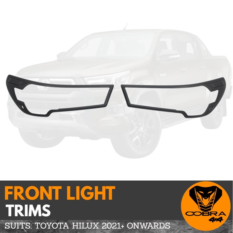Head Light Trim Cover Matte Black Suitable For Toyota Hilux Late 2020 Onwards
