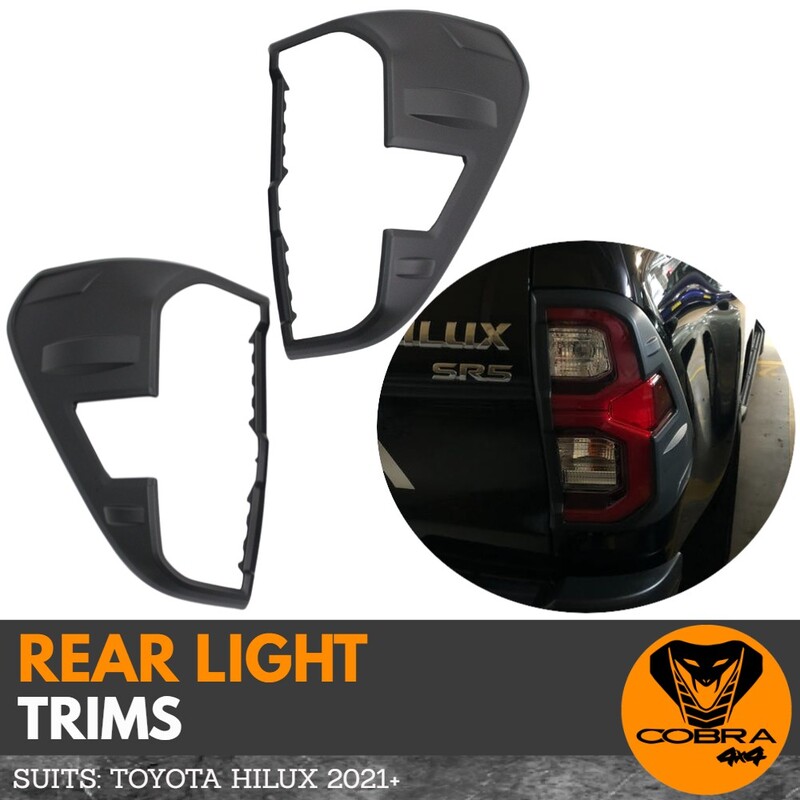 Matte Black Tail Light Trim Cover Suitable For Toyota Hilux Late 2020 onwards