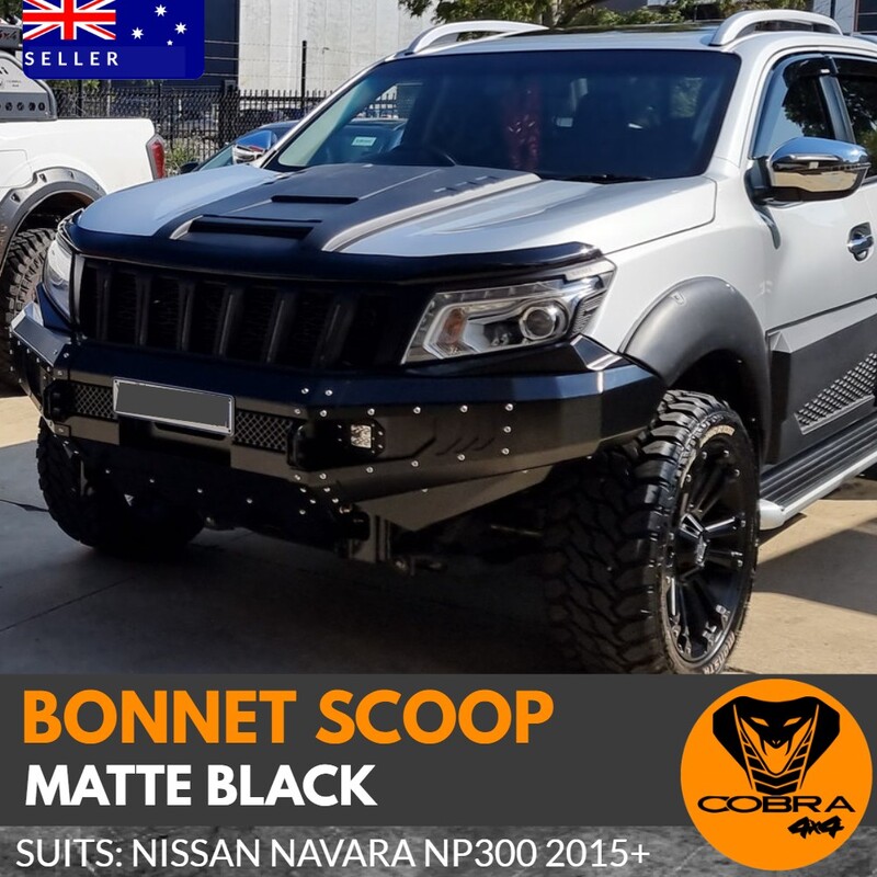 MATTE BLACK BONNET SCOOP FITS NISSAN NAVARA NP300 2015 - 2020 D23 HOOD