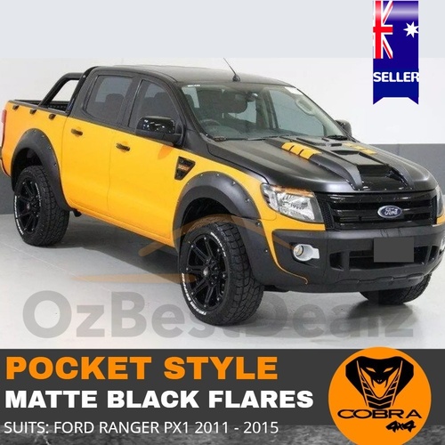 Pocket Style Matte Black Flares for Ford Ranger PX1 2011-2015