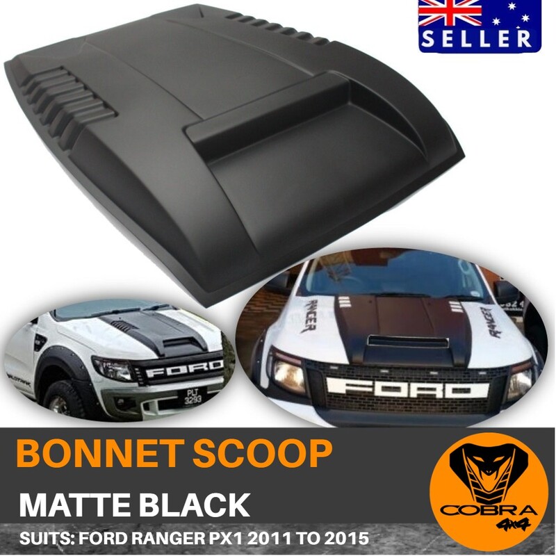 Raptor Style Bonnet Scoop FITS Ford Ranger PX1 2011-15 (Matte Black)