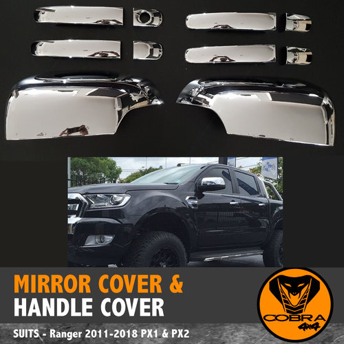 Ford Ranger Custom Made Chrome Silver Mirror & Handle Covers Everest