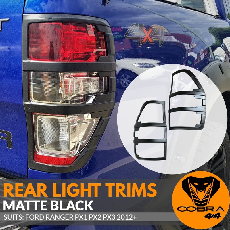 Matte Black Tail Rear Light Trim Cover Protector Suits Ford Ranger PX1 PX2 PX3 2012-2020