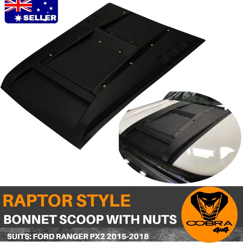 Matte Black Bonnet Scoop fits For Ranger PX2 PX3 2015 2016 2017 2018 2019 Raptor style with bolts