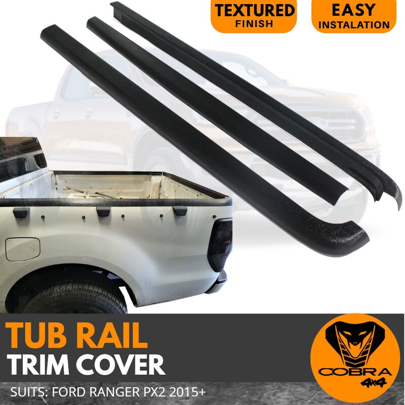 TUB RAIL TRIM COVER PROTECTOR FITS FORD RANGER 2012 -2020