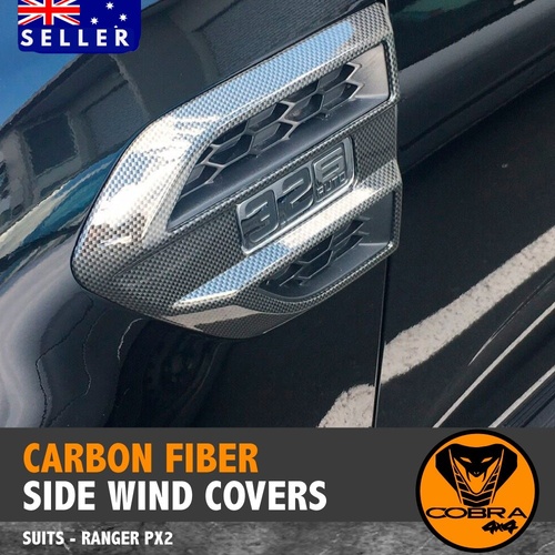 Carbon Fibre style Side Wind Covers FITS Ford Ranger 2015 - 2019 Everest PX MK2 PX2 PX3 
