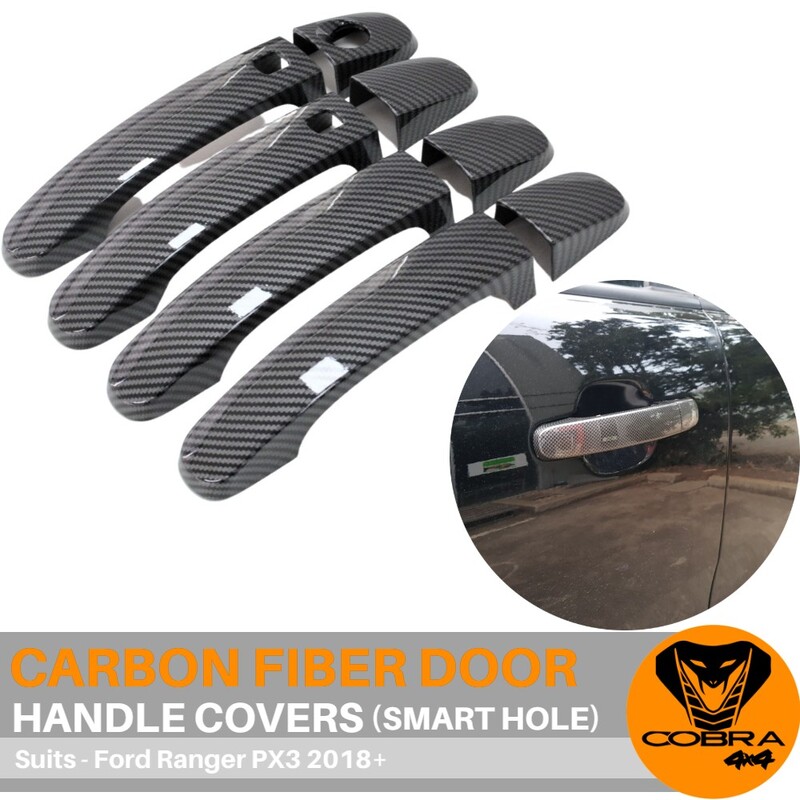 Carbon Fibre Door Handles FITS Ford Ranger PX3 2018+ Smart Hole Door Covers 