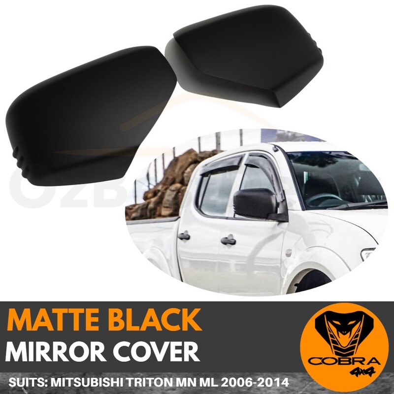 Matte Black Mirror Covers suitable for Mitsubishi Triton MN ML 2006 - 2014  Challenger PB