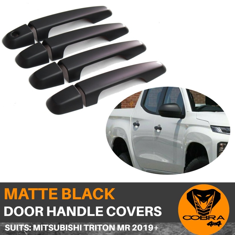 Matte Black Door Handle Covers suit Mitsubishi Triton MR 2019 Onwards