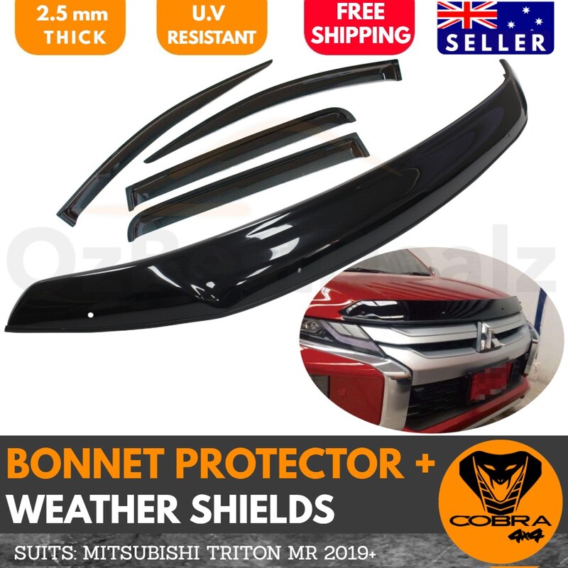 Bonnet Protector & Weather Shields SUIT Mitsubishi Triton MR 2019 2020
