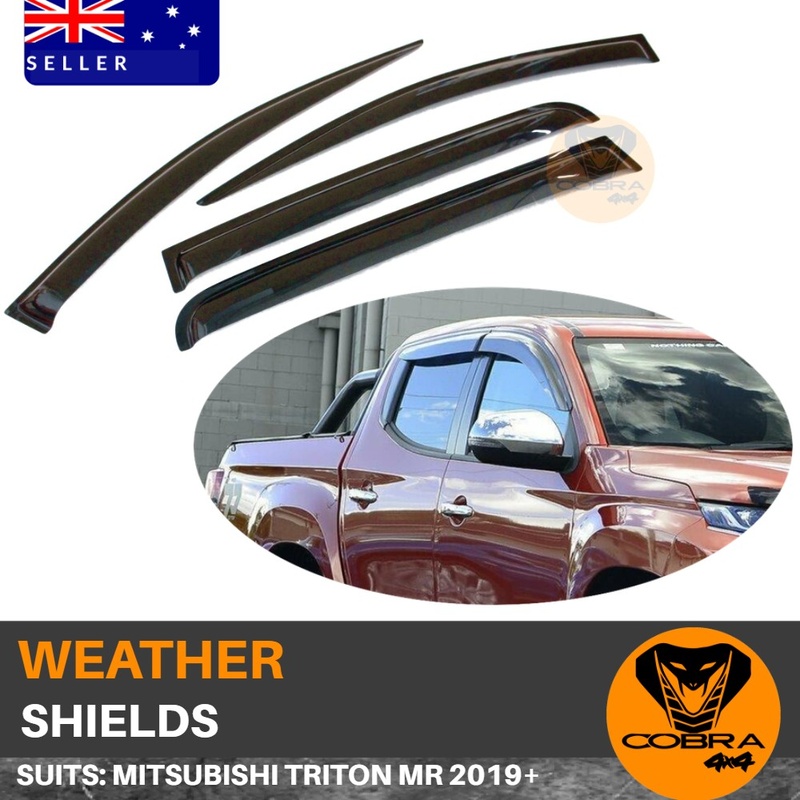 Weather Shields SUIT Mitsubishi Triton MR 2019 Onwards Protection Black 