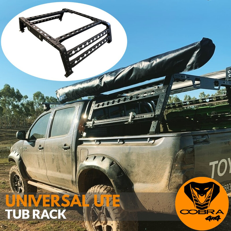 Cobra Ranger Hilux Triton Navara Universal Tub roof rack Tradie Steel holds Roll bar