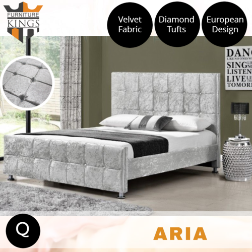 Aria Velvet Queen Bed