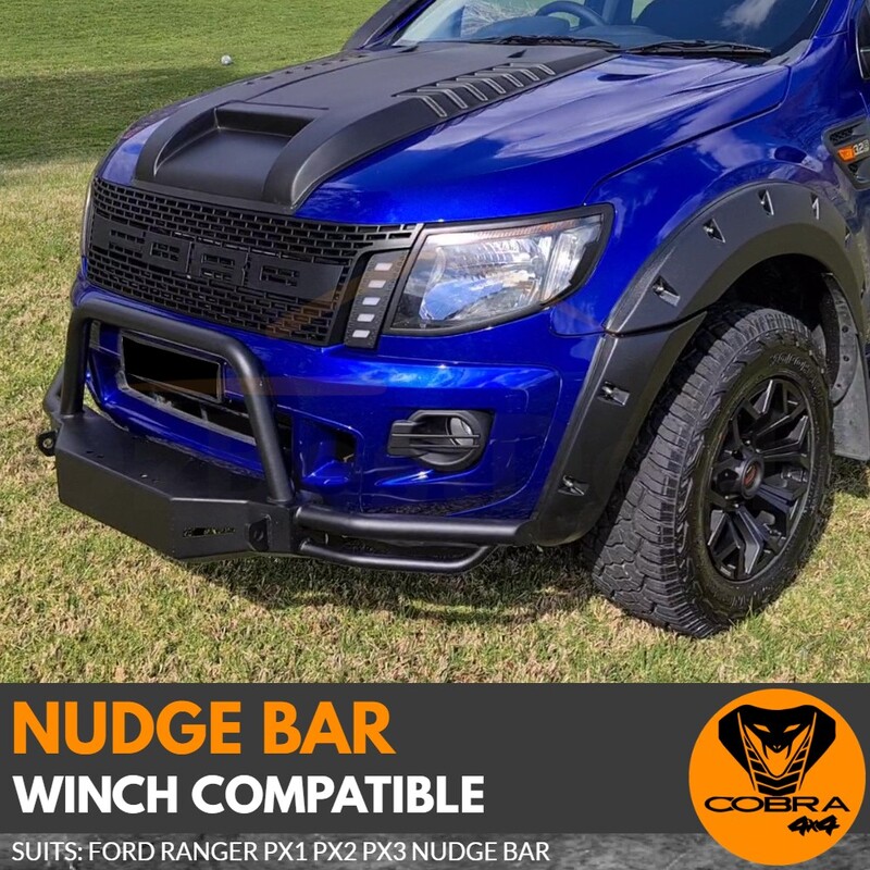 Nudge Bar Bull Steel Front Winch Compatible suits Ranger PX PX2 PX3 2012 to 2020