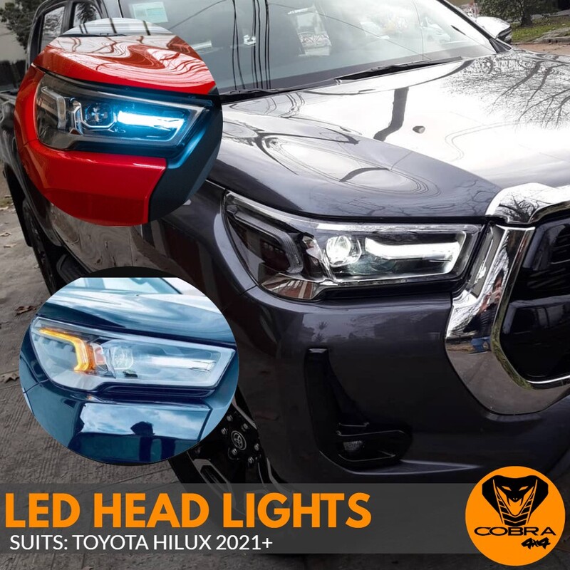 DRL LED Head Lights Lamp Suits Toyota Hilux 2021 Onwards SR5 N80 Rogue Rugged X Projector Headlights Pair Front