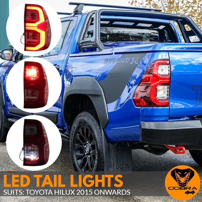 LED Tail Lights Lamp Suits Toyota Hilux SR SR5 Rogue Rugged X 2021 Onwards Taillights Pair Rear Back