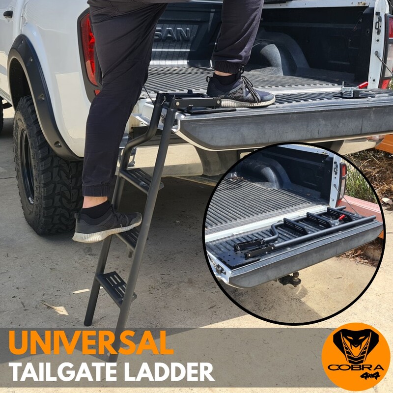 Cobra 4x4 Universal Tailgate Foldable Ladder Heavy Duty Stairs 4WD UTE Ramp